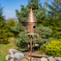 70"+ Tall Copper Finish Birdhouse