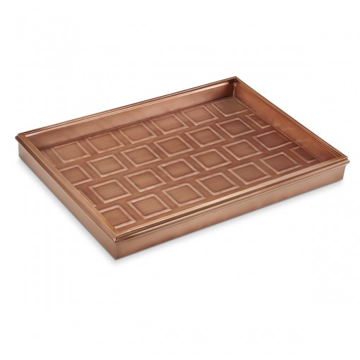 Good Directions 20" Squares Multi-Purpose Boot Tray 4103VB for Boots, Shoes, Plants, Pet Bowls, and More, Copper Finish