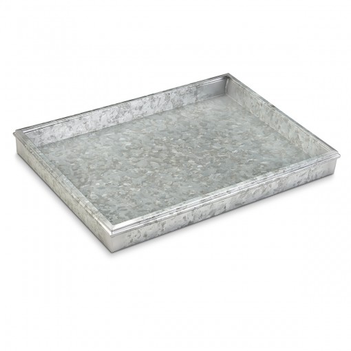 Good Directions 20" Classic Boot Tray 4220GAL for Boots, Shoes, Plants, Pet Bowls, and More, Galvanized Gray Steel