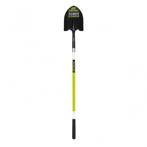 14 Ga. #2 Round Point, Front Turn Step Shovel, 48" Yellow Fiberglass Handle