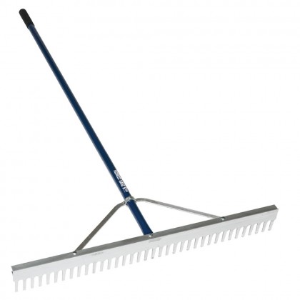 24" Landscape Rake, 66" Blue Aluminum Handle