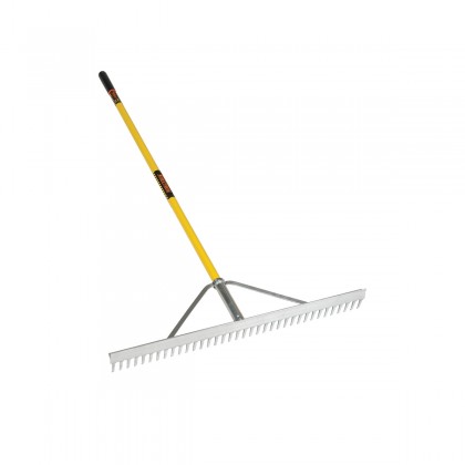 36" Field Rake, 66" Yellow Fiberglass Handle