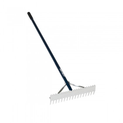 17" Double Play/Dual Purpose Rake, 60" Blue Aluminum Handle