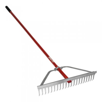 24 in W Tines, Heavy Duty Landscape Great Rake 39 Tines Aluminum Handle
