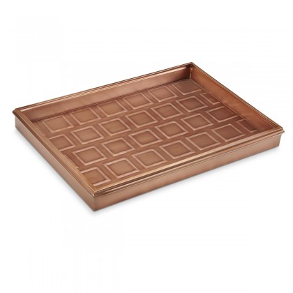 Good Directions 20" Squares Multi-Purpose Boot Tray 4103VB for Boots, Shoes, Plants, Pet Bowls, and More, Copper Finish