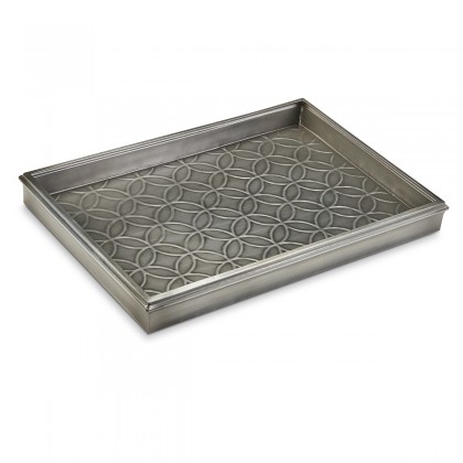 Good Directions 20" Double Circles Boot Tray 4205DZ for Boots, Shoes, Plants, Pet Bowls, and More, Dark Zinc, Gray Finish