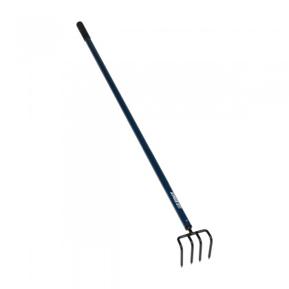 4-Prong Right Angle Cultivator, 60" Blue Aluminum Handle