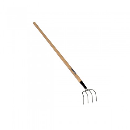 Garden Cultivator, Welded 4 tine head, 54" Hardwood Handle