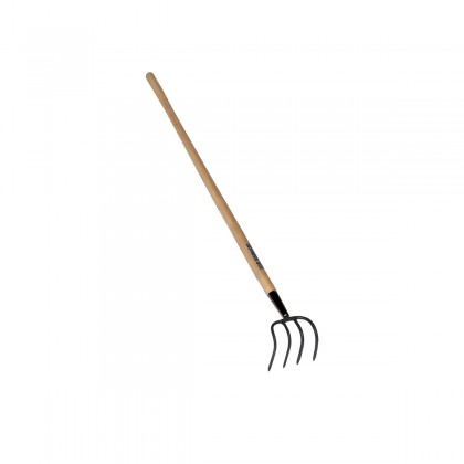 Garden Cultivator, Forged 4 Tine Head, 54" Hardwood Handle
