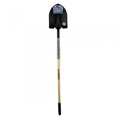 Round Point Shovel, Forward Turned Boot Step, 48" Precision Lathe Turned Hardwood Handle
