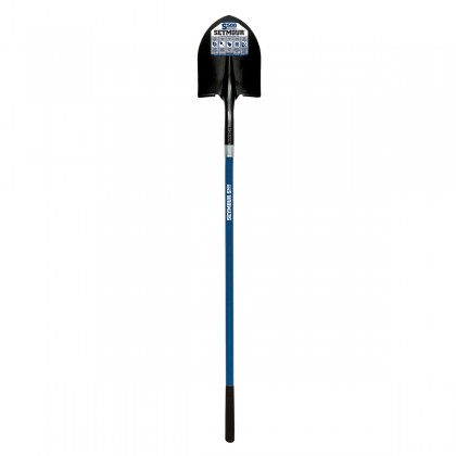 Round Point Shovel, Forward Turned Step with Closed Back, 48" Industrial Grade Fiberglass