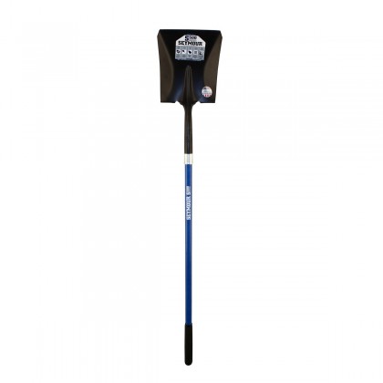 Square Point Shovel, Rear Rolled Step, 48" Industrial Grade Fiberglass