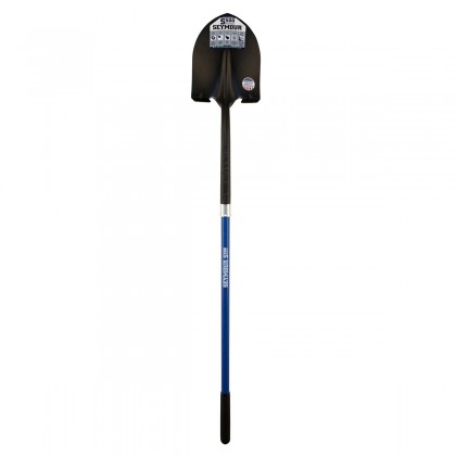 Round Point Shovel, Forward Turned Boot Step, 48" Industrial Grade Fiberglass