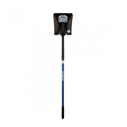 Square Point Shovel, Forward Turned Step, 48" Industrial Grade Fiberglass
