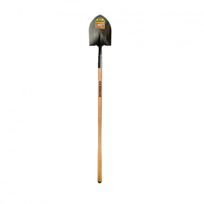 Round Point Shovel, Forward Turned Step, 48" Precision Lathe Turned Hardwood Handle
