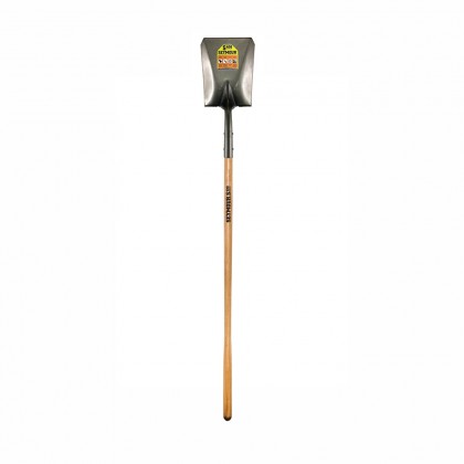 Square Point Shovel, Forward Turned Step, 48" Precision Lathe Turned Hardwood Handle