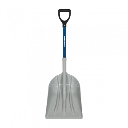 #12 Poly Grain Scoop, 27" Blue Fiberglass Handle, Poly D-Grip
