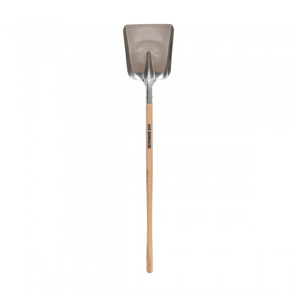 Eastern Pattern General Purpose Aluminum Scoop, 11" W x 13-1/2" L, with 48" Wood Handle