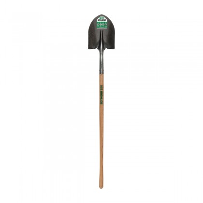 16 Ga. Round Point Shovel, 44" Hardwood Handle