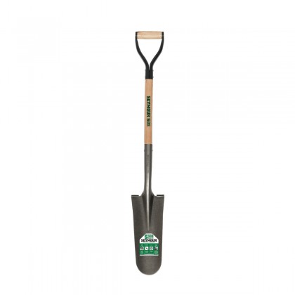 Drain Spade, 14" Head, 26" Hardwood Handle, Steel D-Grip