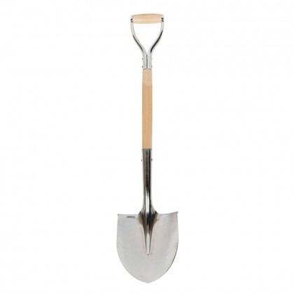 Ceremonial Shovel, Round Point, Polished Head and D-Grip