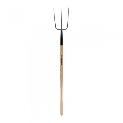 3-Tine Forged Hay Fork, 8" x 12" Head, 48" Contoured Wood Handle