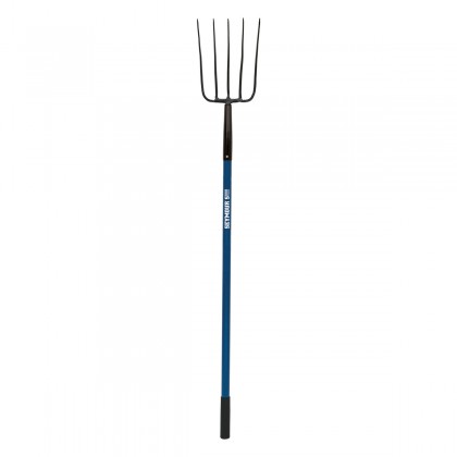 5-Tine Manure Fork, 48" Blue Fiberglass Handle