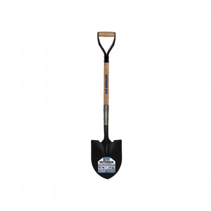 14 Ga. #2 Round Point, Front Turn Step Shovel, 30" Hardwood Handle, Steel D-Grip