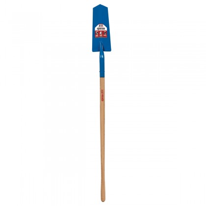 14" Drain Spade, Front Turn Step Open Back, 48" Hardwood Handle