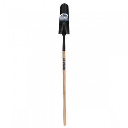 16" Drain Spade-14 Ga-Front Turn Step, 48" Hardwood Handle
