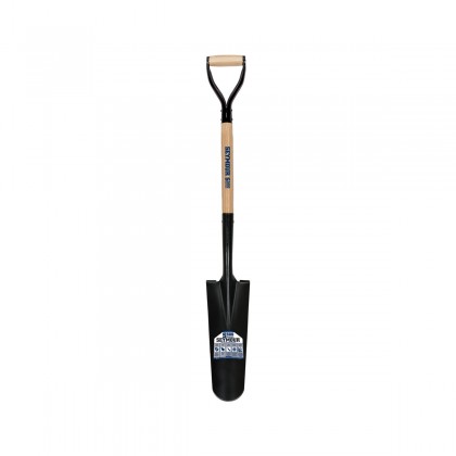 16" Drain Spade, 14 Ga Front Turn Step, 30" Hardwood Handle, Steel D-Grip