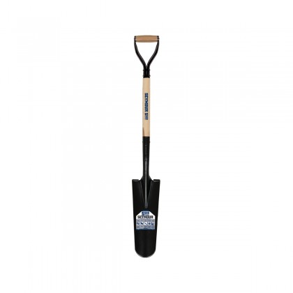 16" Closed Back Drain Spade, 30" Hardwood Handle, Steel D-Grip