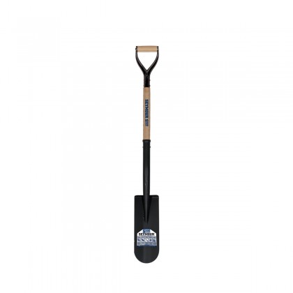 14" Closed Back Drain Spade, 30" Wood D-Grip Handle
