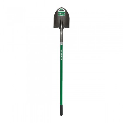 16 Ga. #2 Round Point Shovel, 43" Green Fiberglass Handle