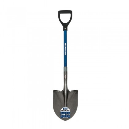 #2 Round Point Shovel, 26" Blue Fiberglass Handle, Poly D-Grip