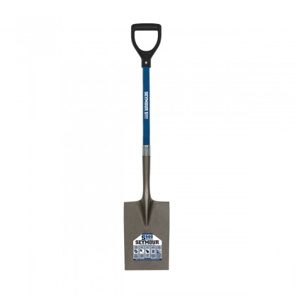 Garden Spade, 27" Blue Fiberglass Handle, Poly D-Grip