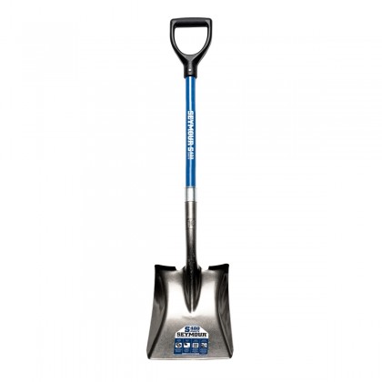 #2 Square Point Shovel, 26" Blue Fiberglass Handle, Poly D-Grip