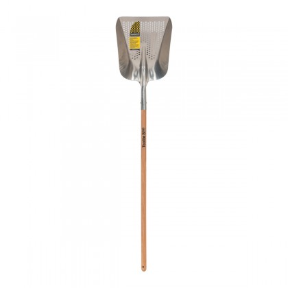 Toolite Aluminum Scoop, 13" W x 17" L, with 48" Wood Handle