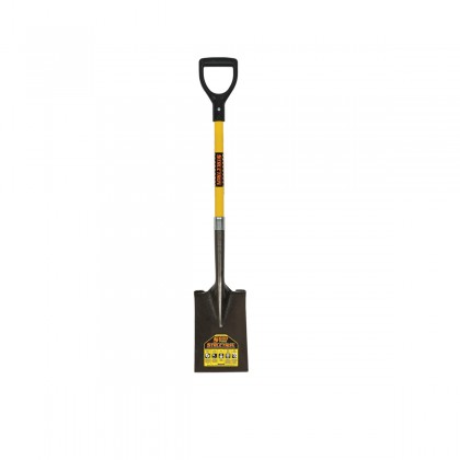 14 Ga. #2 Front Turn Step Garden Spade, 29" Yellow Fiberglass Handle, D-Grip