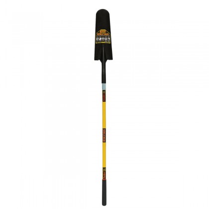 Drain Spade Shovel, 10 Gauge, 16" / Forward Turned Step, 48" Premium Solid Fiberglass