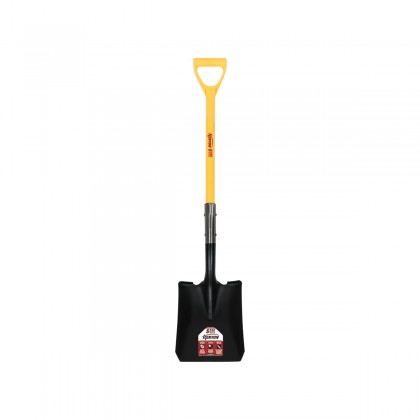 14 Ga. Double Rivet Open Back #2 Square Point Shovel, 27" Polymer D-Grip Handle
