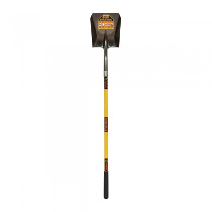14 Ga. #2 Square Point, Rear Roll Step Shovel, 48" Yellow Fiberglass Handle