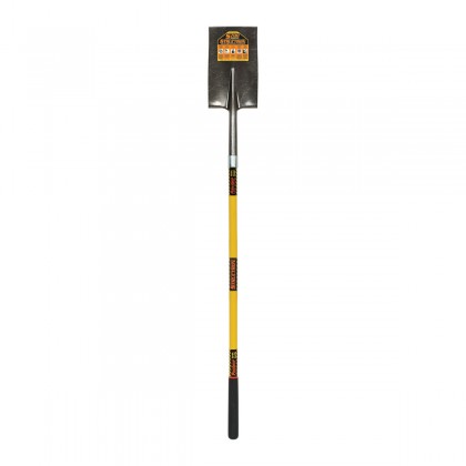 14 Ga. #2 Rear Roll Step Garden Spade, 48" Yellow Fiberglass Handle