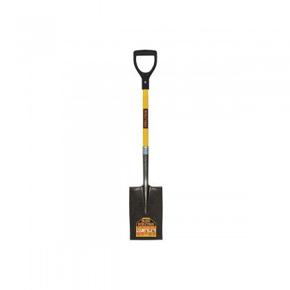 14 Ga. #2 Rear Roll Step Garden Spade, 29" Yellow Fiberglass Handle, D-Grip