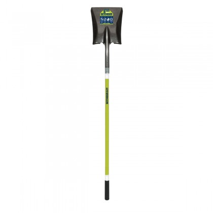 Square Point Shovel, 16 Gauge #2, Forward Turned Step, 48" Professional Grade Fiberglass