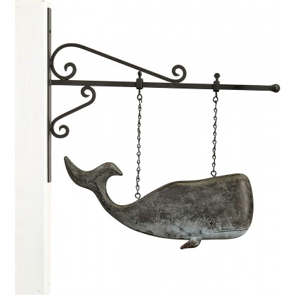 Good Directions 1976GRYH Save The Whales Hanging Décorative Bracket Wall Sculpture, Pure Copper Hand Finished Grey Patina