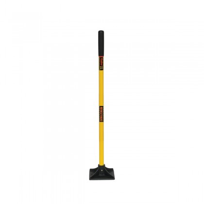 8" x 8" Tamper, Cast Iron Head, 44" Yellow Fiberglass Handle