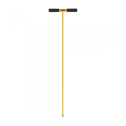 48" Yellow Fiberglass Soil Probe, Cast Metal Tip, T-Cushion Grip