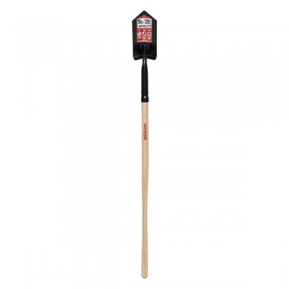 5" Trenching/Cleanout Shovel, 48" Wood Handle, 11 gauge steel, 35° angle
