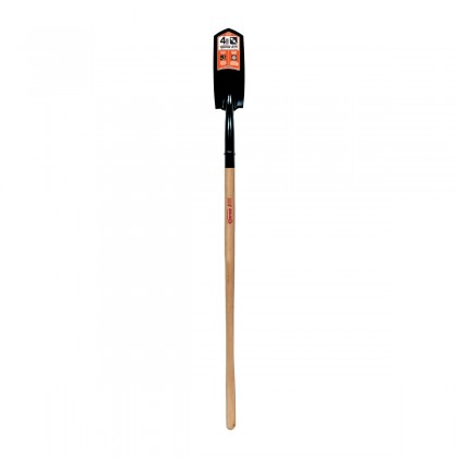 4" Trenching/Cleanout Shovel, 14 Gauge Tempered Steel Open Back Blade, 48" Hardwood
